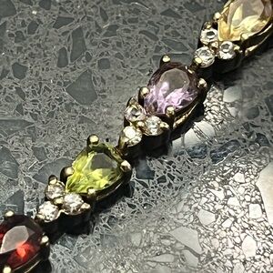 Suzanne Somers vintage amethyst citrine garnet topaz peridot cz tennis bracelet